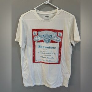 Old Navy White and Red Budweiser Graphic Tee